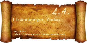 Liebenberger Andos névjegykártya